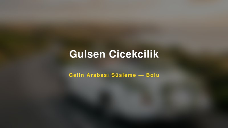 Gulsen Cicekcilik — Bolu Kır Düğünü Mekanı Rehberi