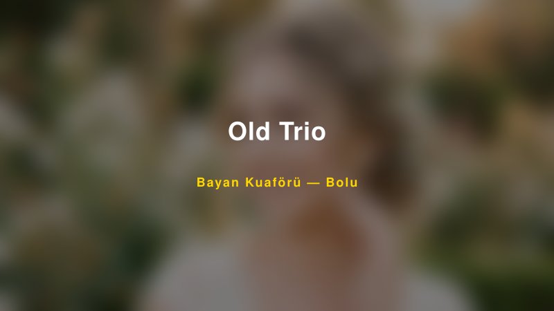 Old Trio — Bolu Kır Düğünü Mekanı Rehberi
