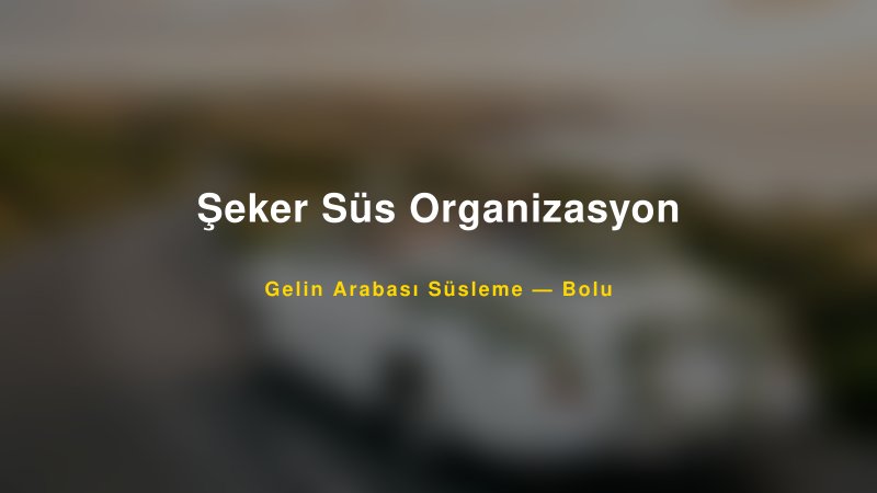 Şeker Süs Organizasyon ile Trend Gelin Arabası Yazıları ve Konseptleri — 1