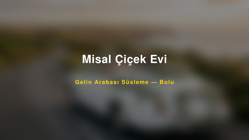 Misal Çiçek Evi Gelin Arabası Süsleme Fiyatları